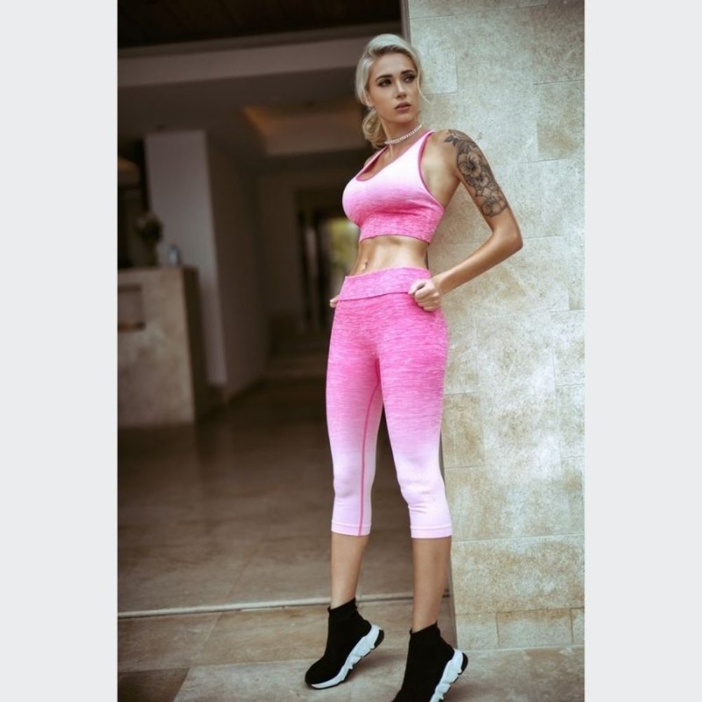 Women's Pink Ombre Activewear Set